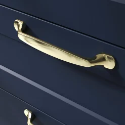 Poignée de meuble nœud GoodHome Govlin aluminium effet laiton doré l.164mm x l.20mm x H. 24mm entraxe 128mm