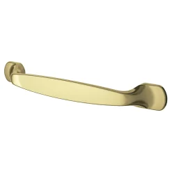Poignée de meuble nœud GoodHome Govlin aluminium effet laiton doré l.164mm x l.20mm x H. 24mm entraxe 128mm