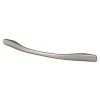 Poignée de meuble nœud GoodHome Ruis effet nickel satin gris l.169mm x l.10mm x H. 25mm entraxe 128mm