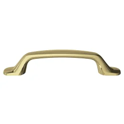 Poignée de meuble nœud GoodHome Govlin aluminium effet laiton doré l.131mm x l.19mm x H. 24mm entraxe 96mm