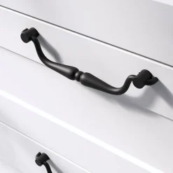 Poignée de meuble nœud GoodHome Kilhog mat noir l.143mm x H. 35mm entraxe 128mm