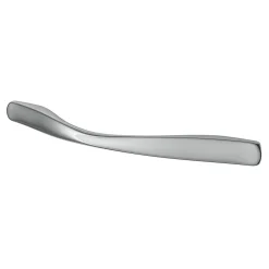 Poignée de meuble nœud GoodHome Ruis effet chromé gris l.137mm x l.10mm x H. 25mm entraxe 96mm