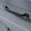 Poignée de meuble nœud GoodHome Govlin aluminium mat noir l.164mm x l.20mm x H. 24mm entraxe 128mm