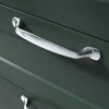 Poignée de meuble nœud GoodHome Govlin aluminium effet chromé gris l.164mm x l.20mm x H. 24mm entraxe 128mm