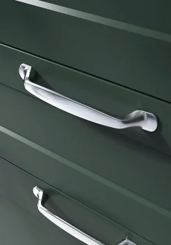 Poignée de meuble nœud GoodHome Govlin aluminium effet chromé gris l.164mm x l.20mm x H. 24mm entraxe 128mm