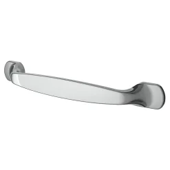 Poignée de meuble nœud GoodHome Govlin aluminium effet chromé gris l.164mm x l.20mm x H. 24mm entraxe 128mm