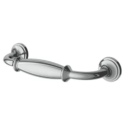 Poignée de meuble nœud GoodHome Ruis effet chromé gris l.116mm x l.20mm x H. 38mm entraxe 96mm