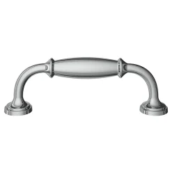 Poignée de meuble nœud GoodHome Ruis effet chromé gris l.116mm x l.20mm x H. 38mm entraxe 96mm