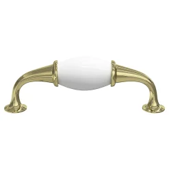 Poignée de meuble nœud Porcelaine Vras blanc 96mm