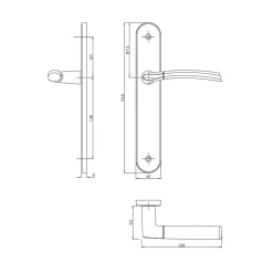 Poignée de porte 195 Colours Hirel chrome vendue par 3 pièces