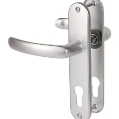 Poignée de porte d'entrée - Budget - Vachette - Gris argent - Clé I - 165 mm