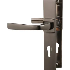 Poignée de porte d'entrée - Muze - Vachette - Diamant noir - Clé I - 195 mm