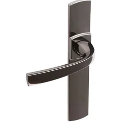 Poignée de porte d'entrée - Muze - Vachette - Diamant noir - Clé I - 195 mm