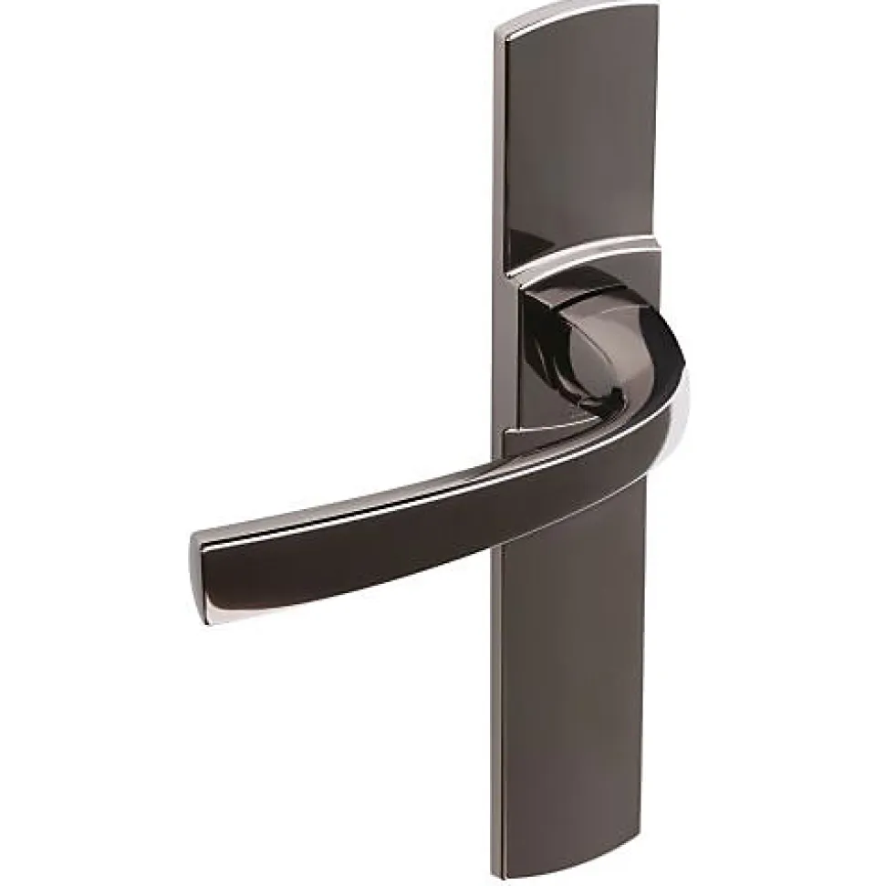 Poignée de porte d'entrée - Muze - Vachette - Diamant noir - Clé I - 195 mm