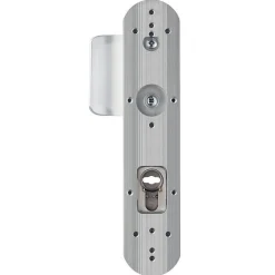 Poignée de porte d'entrée blindée - Secumax Up - Vachette - Gris argent - Clé I - 170 mm à 216 mm