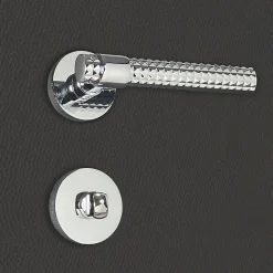 Poignée de porte design à condamnation finition aspect chrome brillant Grazia - KATCHMEE