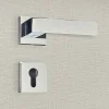 Poignée de porte design à cylindre finition aspect chrome mat Europa - KATCHMEE