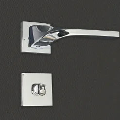 Poignée de porte design à condamnation finition aspect chrome brillant Angela - KATCHMEE