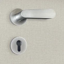 Poignée de porte design à cylindre finition aspect chrome mat Regina - KATCHMEE