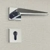 Poignée de porte design à cylindre finition aspect chrome brillant Tosca - KATCHMEE