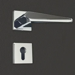 Poignée de porte design à cylindre finition aspect chrome brillant Tosca - KATCHMEE