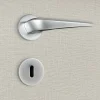 Poignée de porte design à clé finition aspect chrome mat Alissia - KATCHMEE