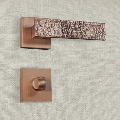 Poignée de porte design à condamnation finition aspect bronze brossé Bruna - KATCHMEE
