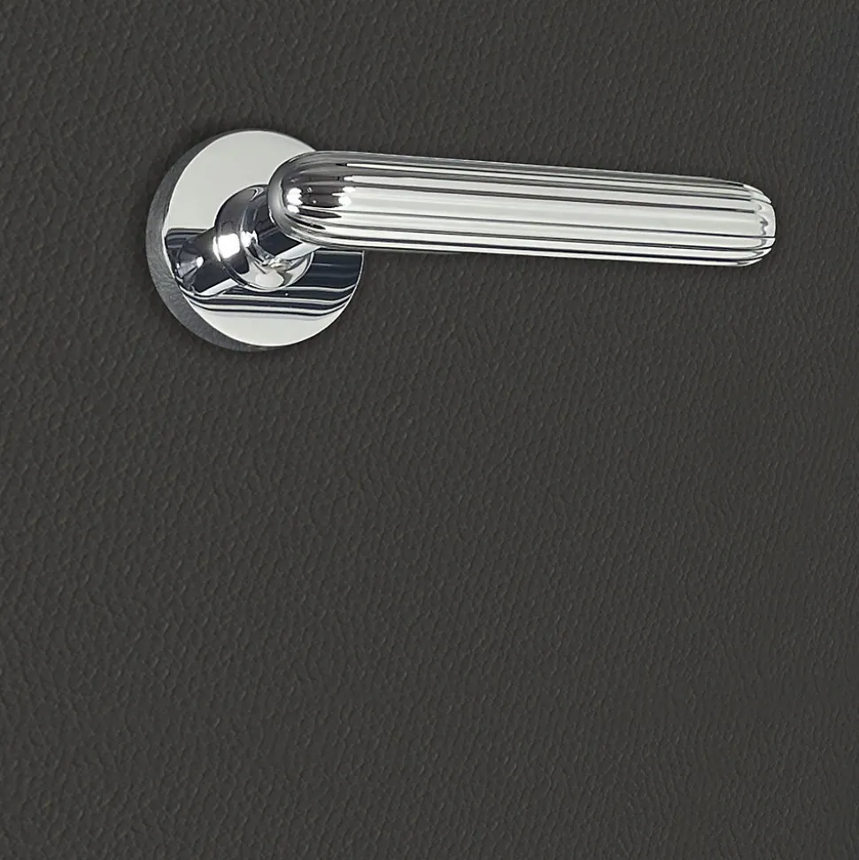 Poignée de porte design finition aspect chrome brillant Nelia - KATCHMEE