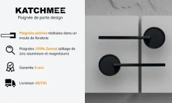 Poignée de porte design finition aspect chrome brillant Andrea - KATCHMEE