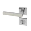 Poignée de porte d'intérieur Premium chrome aspect Textile opale à cylindre
