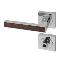 Poignée de porte d'intérieur Premium chrome aspect wenge à condamnation