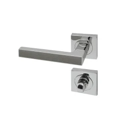 Poignée de porte d'intérieur Premium chrome à condamnation Cuir Lichen