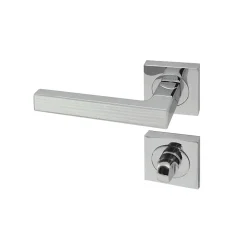 Poignée de porte d'intérieur Premium chrome Chêne Blanc à condamnation