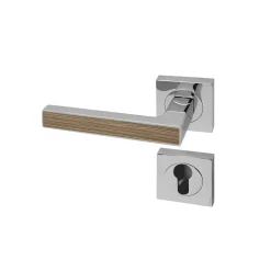 Poignée de porte d'intérieur Premium chrome Chêne Gris à cylindre