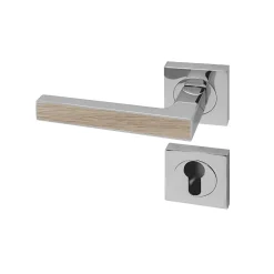 Poignée de porte d'intérieur Premium chrome Chêne Clair à cylindre