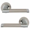 Poignée de porte droit à visser effet chrome satin gris Ø52mm GoodHome, Jaslo