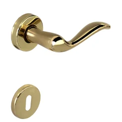 Poignée de porte intérieure sur rosace Zamac laiton brillant haute resistance Avec ressort de rappel Hardwarexchange