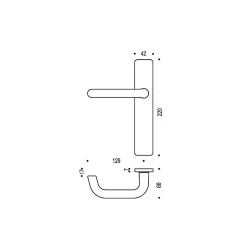 Poignée de porte intérieure - Bercy - Vachette - Gris argent - Bec de cane - 195 mm