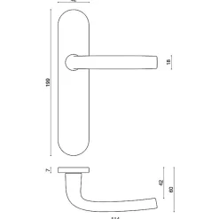 Poignée de porte intérieure - Logio - Vachette - Gris argent - Clé L - 165 mm
