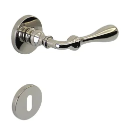 Poignée de porte intérieure sur rosaceZamac haute resistance nickel poli Avec ressort de rappel Hardwarexchange