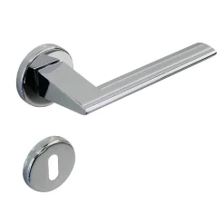 Poignée de porte intérieure sur rosace Zamac chrome brillant Avec ressort de rappel Hardwarexchange