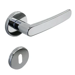 Poignée de porte intérieure sur rosace Zamac chrome brillant Avec ressort de rappel Hardwarexchange