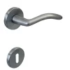 Poignée de porte intérieure (couple) en laiton finition chrome mat satiné