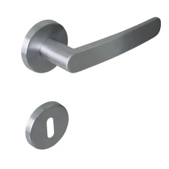Poignée de porte intérieure sur rosace Zamac chrome satiné Avec ressort de rappel Hardwarexchange