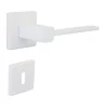 Poignée de porte intérieure sur rosaceZamac blanc brillant Avec ressort de rappel Hardwarexchange