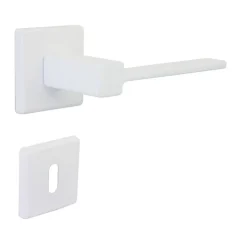 Poignée de porte intérieure sur rosaceZamac blanc brillant Avec ressort de rappel Hardwarexchange