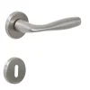 Poignée de porte intérieure sur rosaceZamac haute resistance nickel poli satiné Avec ressort de rappel Hardwarexchange
