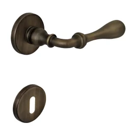 Poignée de porte intérieure sur rosaceZamac bronze brossé mat Avec ressort de rappel Hardwarexchange