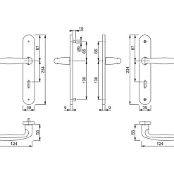 Poignée de porte intérieure - Verona - Hoppe Et Cie - Gris argent - Clé L - 195 mm
