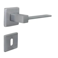 Poignée de porte intérieure sur rosaceZamac chrome satiné mat Avec ressort de rappel Hardwarexchange